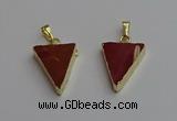 NGP7250 18*25mm triangle mookaite gemstone pendants