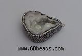 NGP7282 25*35mm - 35*40mm freeform plated druzy agate pendants