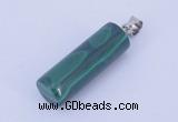 NGP731 8*24mm column natural malachite with 18KGP gemstone pendant