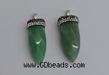 NGP7320 15*40mm - 16*45mm arrowhead green aventurine pendants