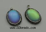 NGP7358 25*25mm oval glass pendants wholesale