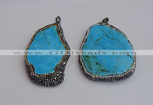 NGP7362 40*60mm - 55*75mm freeform turquoise pendants