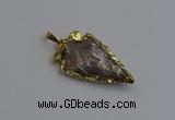 NGP7408 22*30mm - 25*40mm arrowhead plated obsidian pendants