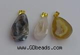 NGP7430 15*25mm - 20*30mm freeform druzy agate pendants