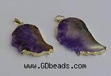 NGP7434 25*45mm - 30*50mm freeform druzy amethyst pendants