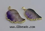 NGP7435 25*45mm - 30*50mm freeform druzy amethyst pendants