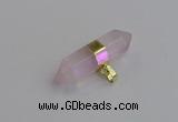 NGP7442 12*45mm sticks rose quartz pendants wholesale