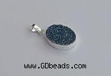 NGP7507 15*20mm oval plated druzy agate gemstone pendants