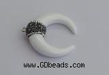 NGP7525 35*38mm horn white porcelain pendants wholesale