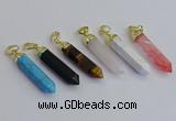 NGP7550 8*40mm sticks mixed gemstone pendants wholesale