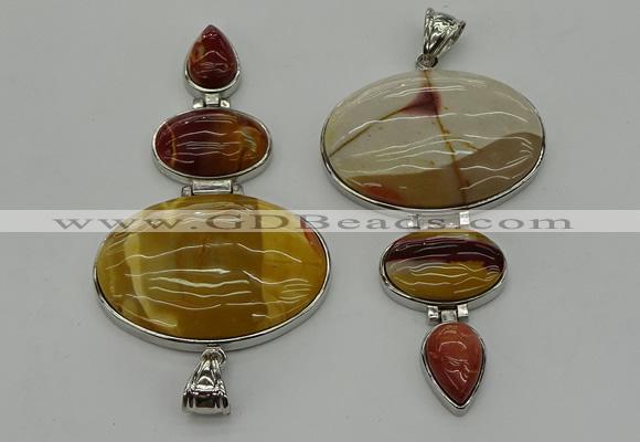 NGP8015 50*82mm - 52*86mm mookaite gemstone pendant set jewelry