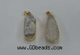 NGP8500 15*33mm - 17*40mm flat teardrop druzy agate pendants