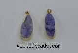 NGP8502 15*33mm - 17*40mm flat teardrop druzy agate pendants