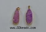 NGP8503 15*33mm - 17*40mm flat teardrop druzy agate pendants