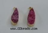 NGP8504 15*33mm - 17*40mm flat teardrop druzy agate pendants