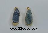 NGP8505 15*33mm - 17*40mm flat teardrop druzy agate pendants