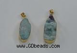 NGP8506 15*33mm - 17*40mm flat teardrop druzy agate pendants