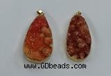 NGP8512 25*48mm - 27*52mm flat teardrop druzy agate pendants