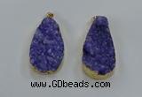 NGP8513 25*48mm - 27*52mm flat teardrop druzy agate pendants