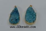 NGP8516 25*48mm - 27*52mm flat teardrop druzy agate pendants