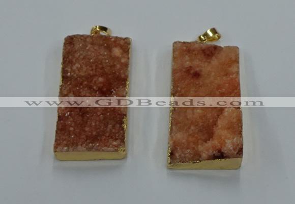 NGP8522 25*50mm - 27*53mm rectangle druzy agate pendants