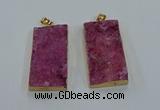 NGP8525 25*50mm - 27*53mm rectangle druzy agate pendants