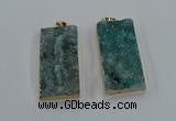 NGP8527 25*50mm - 27*53mm rectangle druzy agate pendants