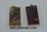 NGP8529 25*50mm - 27*53mm rectangle druzy agate pendants