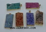 NGP8530 25*50mm - 27*53mm rectangle druzy agate pendants