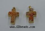 NGP8533 22*30mm - 25*35mm cross druzy agate pendants wholesale