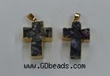 NGP8540 22*30mm - 25*35mm cross druzy agate pendants wholesale