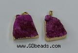 NGP8546 25*33mm - 30*35mm trapezoid druzy agate pendants