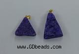 NGP8576 18*25mm - 25*40mm triangle druzy agate pendants wholesale