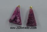 NGP8578 18*25mm - 25*40mm triangle druzy agate pendants wholesale