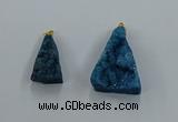 NGP8579 18*25mm - 25*40mm triangle druzy agate pendants wholesale