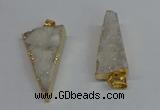 NGP8593 13*40mm - 20*35mm triangle druzy agate pendants wholesale