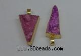 NGP8596 13*40mm - 20*35mm triangle druzy agate pendants wholesale