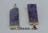 NGP8606 15*35mm - 16*40mm rectangle druzy agate pendants wholesale