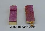 NGP8608 15*35mm - 16*40mm rectangle druzy agate pendants wholesale