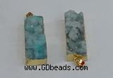 NGP8610 15*35mm - 16*40mm rectangle druzy agate pendants wholesale