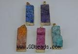 NGP8613 15*35mm - 16*40mm rectangle druzy agate pendants wholesale