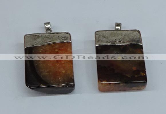 NGP8678 26*36mm rectangle druzy agate pendants wholesale