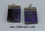 NGP8679 26*36mm rectangle druzy agate pendants wholesale