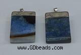 NGP8681 26*36mm rectangle druzy agate pendants wholesale