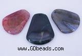 NGP873 5PCS 35-40mm*45-50mm trapezoid agate gemstone pendants