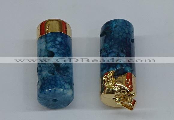 NGP8767 18*40mm tube agate gemstone pendants wholesale