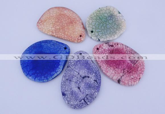 NGP877 5PCS 40-50mm*50-70mm freeform agate gemstone pendants