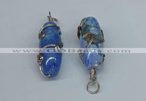 NGP8828 18*45mm rice agate gemstone pendants wholesale