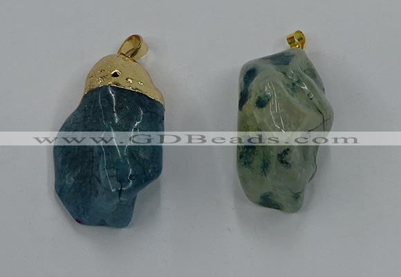 NGP8850 20*25mm - 30*40mm nuggets agate gemstone pendants