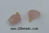 NGP8856 20*25mm - 30*40mm nuggets rose quartz pendants wholesale